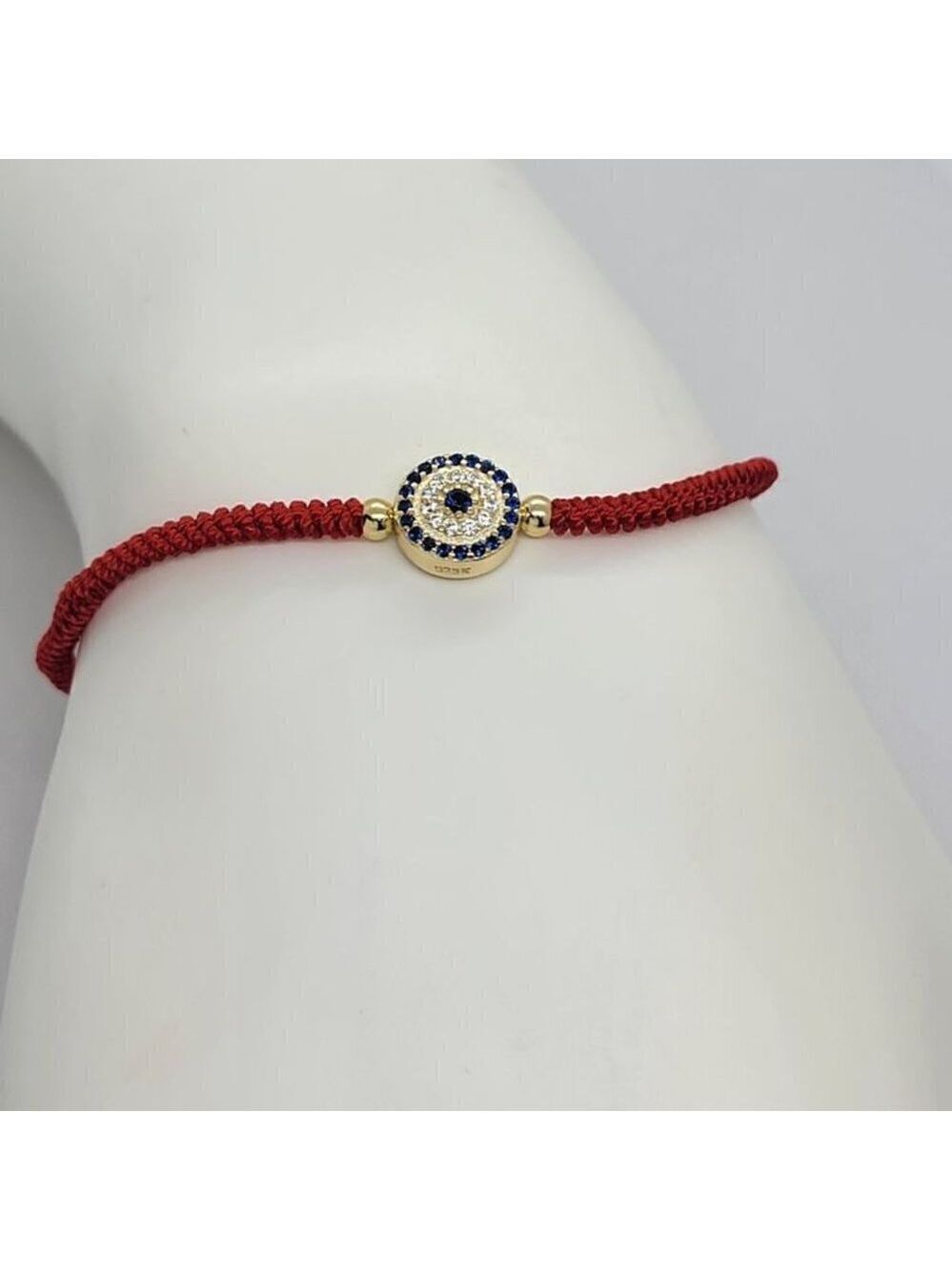 Protective Elegance – Sterling Silver Evil Eye Adjustable Bracelet